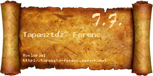 Tapasztó Ferenc névjegykártya