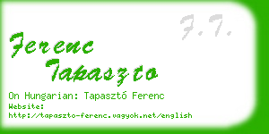 ferenc tapaszto business card